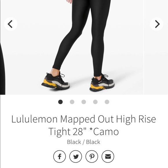 Lululemon yoga leggings - 
MAPPED OUT HIGH RISE TIGHT 28" *CAMO in black - Picture 7 of 7